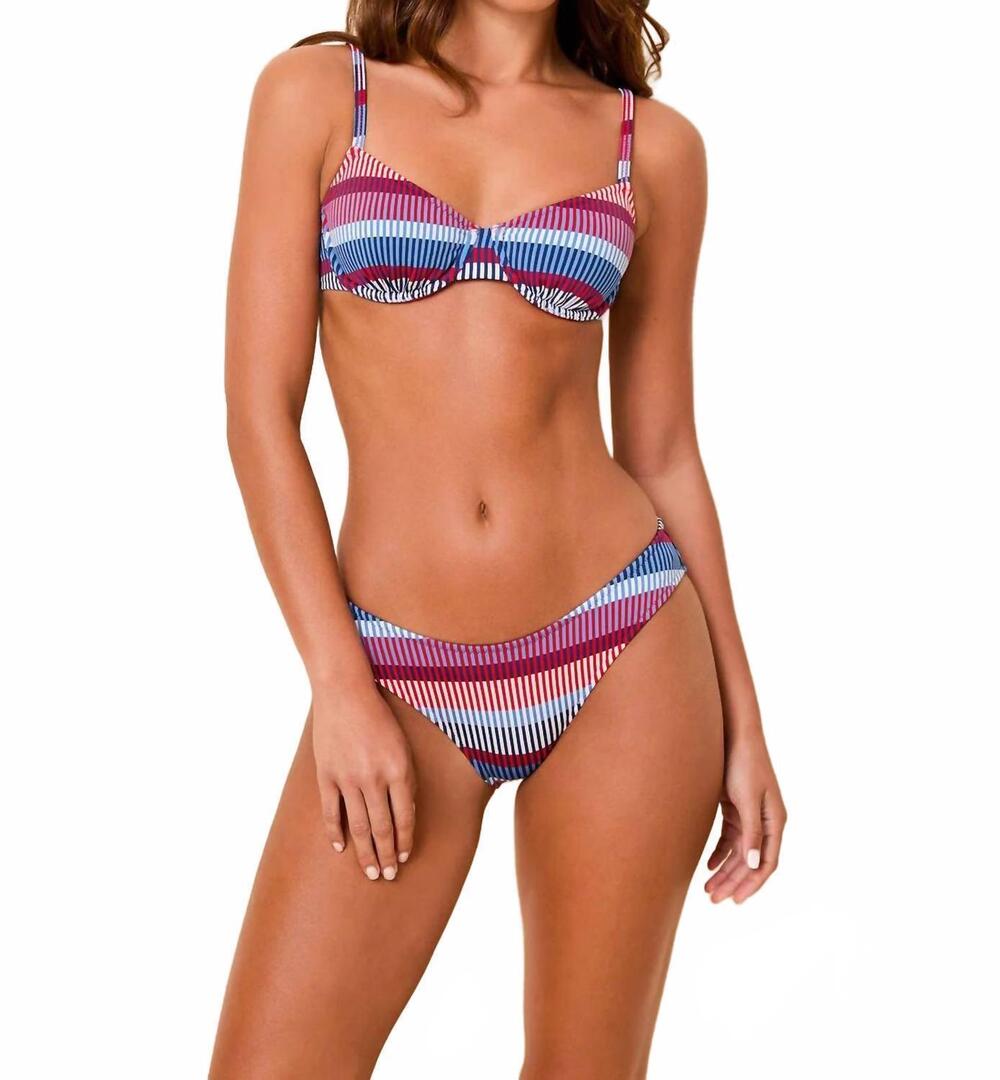 NEW SOLID & STRIPED eva bikini bottom in americana technicolor mosaic
